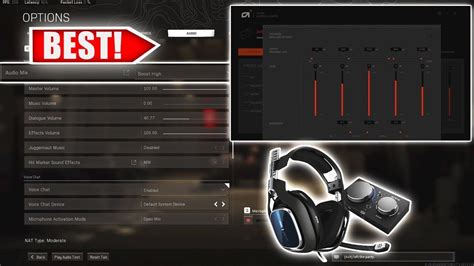 astro a50 audio settings for warzone